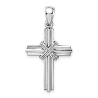 14K white gold cross pendant
