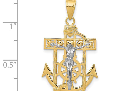 14k Two-tone Mariner's Crucifix Pendant (Style K2209)
