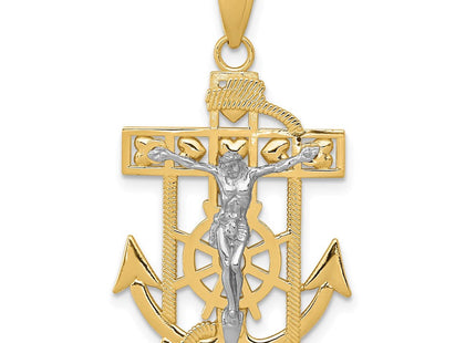 14k Two-tone Mariner's Crucifix Pendant (Style K2209)