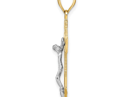 14K gold crucifix pendant, alternate view
