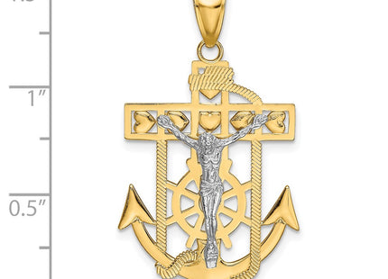 14K gold crucifix pendant, another view