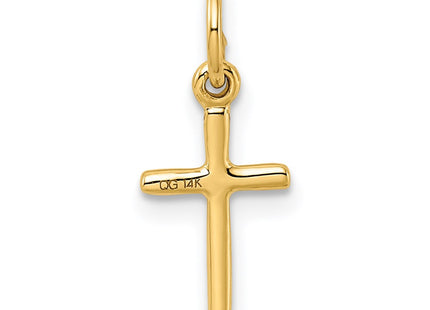 14K gold cross charm, another view