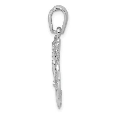 14K White Gold Mariner's Cross Pendant, 30 x 30mm