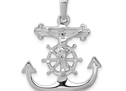 14k White Gold Mariner's Cross Pendant (Style K2290)