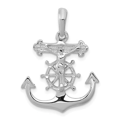 14K white gold cross pendant