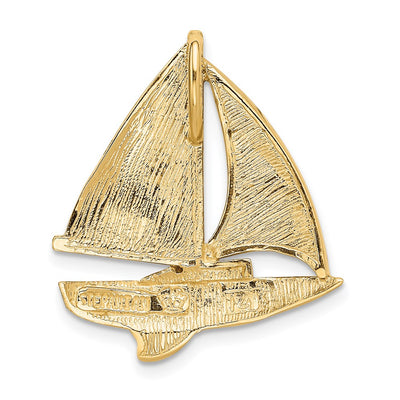 14K Imitation Opal Sailboat Slide