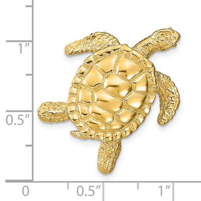 14K Sea Turtle Slide, 27 x 26mm