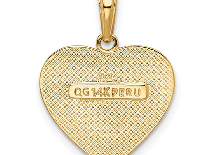14K gold heart pendant, another view
