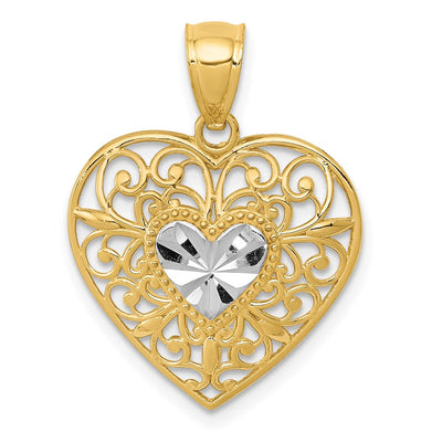 14K gold heart pendant