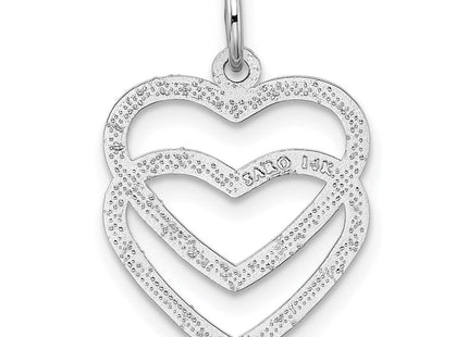 14K gold heart pendant, another view