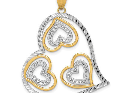 14k Yellow & Rhodium Pendants Style K2553 - Classique Jewelry Inc.