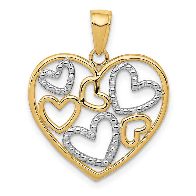 14k Yellow & Rhodium Pendants Style K2561 - Classique Jewelry Inc.