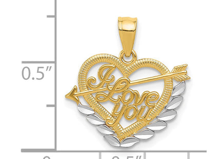 14k Yellow & Rhodium Pendants Style K2577 - Classique Jewelry Inc.
