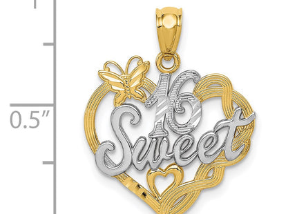 14k Yellow & Rhodium Pendants Style K2611 - Classique Jewelry Inc.