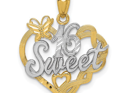 14k Yellow & Rhodium Pendants Style K2611 - Classique Jewelry Inc.