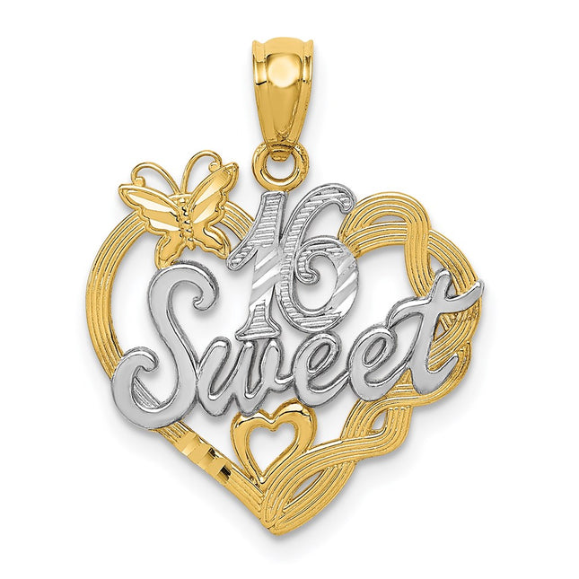 14k Yellow & Rhodium Pendants Style K2611 - Classique Jewelry Inc.