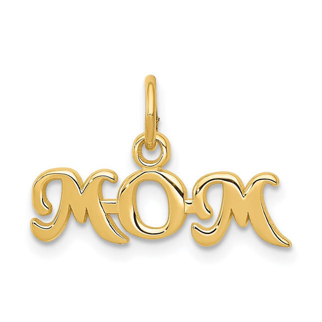 14k Mom Charm, 10 x 18mm