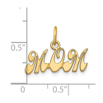 14K Mom Charm, 18 x 19mm