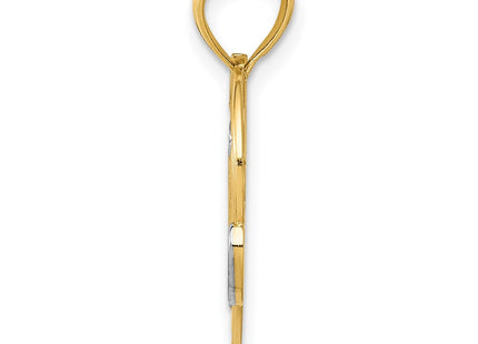 14k Yellow & Rhodium Pendants Style K2643 - Classique Jewelry Inc.