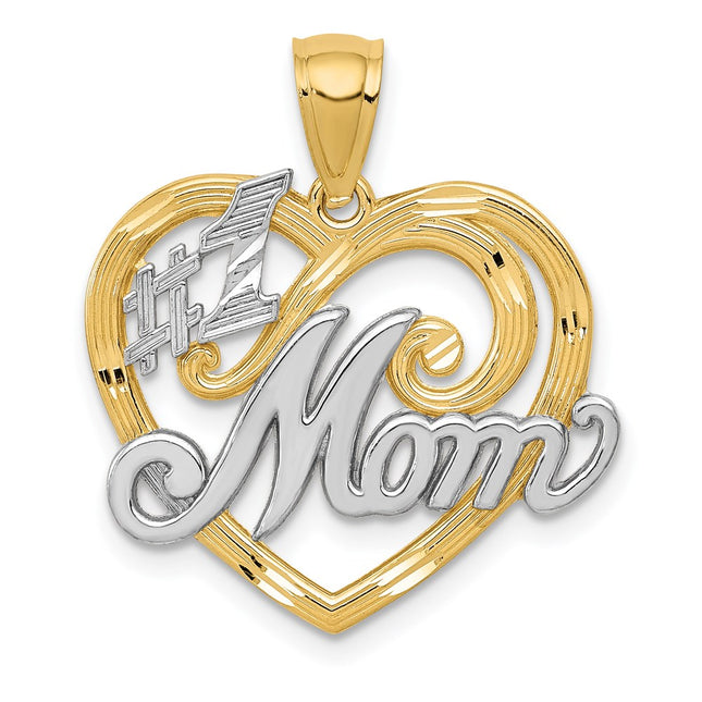 14k Yellow & Rhodium Pendants Style K2643 - Classique Jewelry Inc.