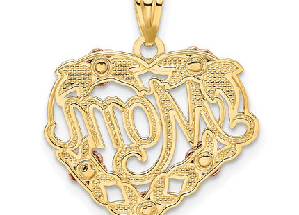 14k Two-tone w/White Rhodium MOM Heart Pendant (Style K2657)