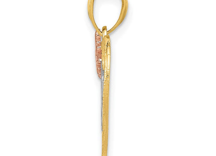 14K gold heart pendant, alternate view