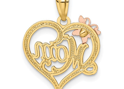 14K gold heart pendant, another view