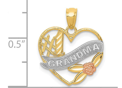 14K gold heart pendant, further view