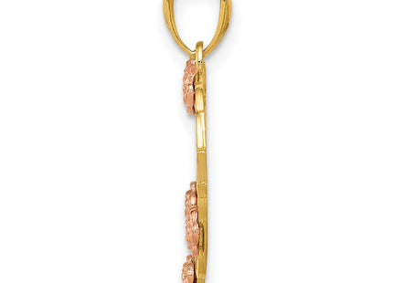14k Two-tone w/White Rhodium GRANDMA Heart Pendant (Style K2680)