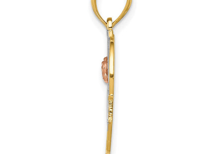 14K gold heart pendant, alternate view