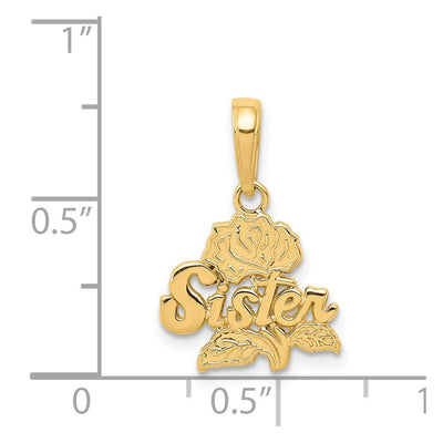 14K SISTER Rose Pendant