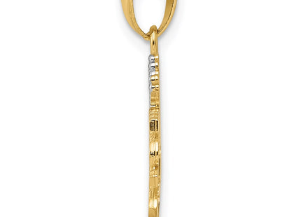 14k Yellow & Rhodium Pendants Style K2702 - Classique Jewelry Inc.