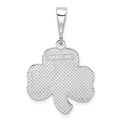 14K White Gold Trinity Clover Pendant
