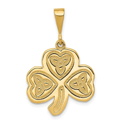 14K gold clover pendant