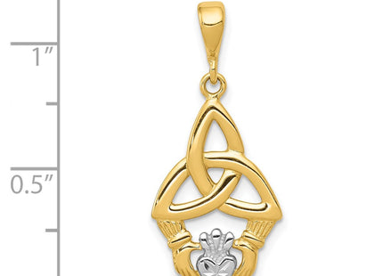 14k Yellow & Rhodium Pendants Style K2744 - Classique Jewelry Inc.