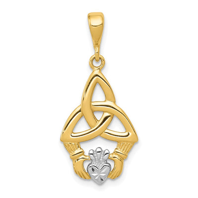 14K gold claddagh pendant