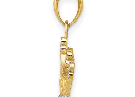 14k Yellow & Rhodium Pendants Style K2753 - Classique Jewelry Inc.