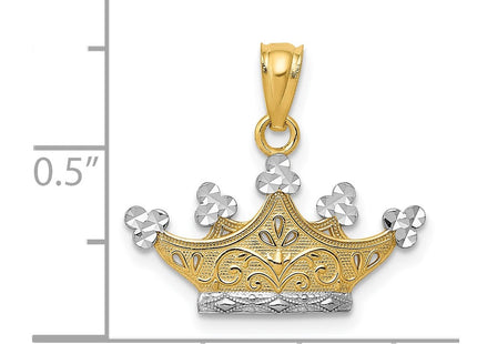 14k Yellow & Rhodium Pendants Style K2753 - Classique Jewelry Inc.