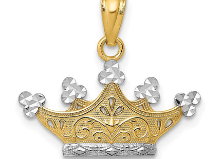 14k Yellow & Rhodium Pendants Style K2753 - Classique Jewelry Inc.