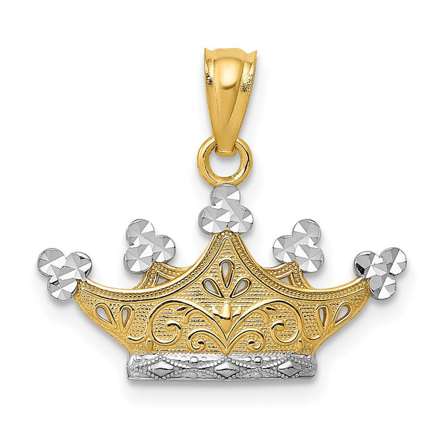 14K gold crown pendant