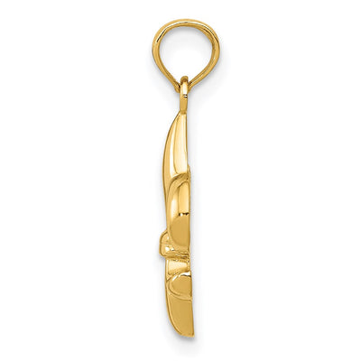 14K Small Fleur-De-Lis Pendant