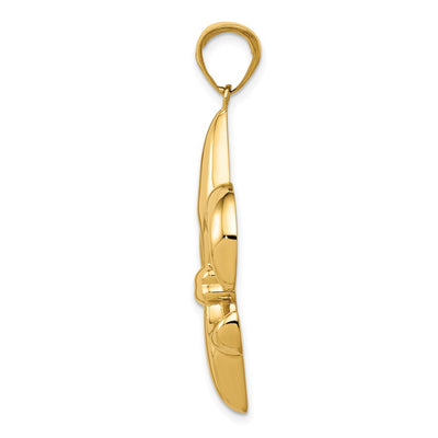 14K Large Fleur-De-Lis Pendant