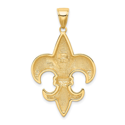 14K Large Fleur-De-Lis Pendant