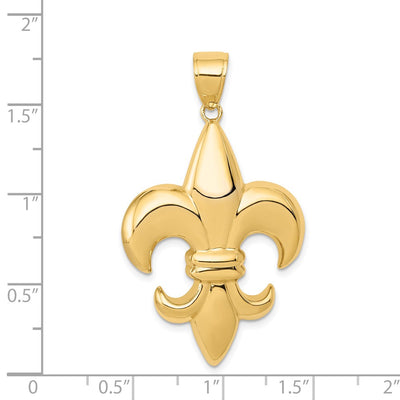 14K Large Fleur-De-Lis Pendant