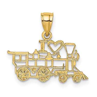 14K I LOVE TRAINS Charm