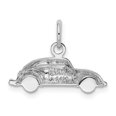 14K White Gold Car Charm