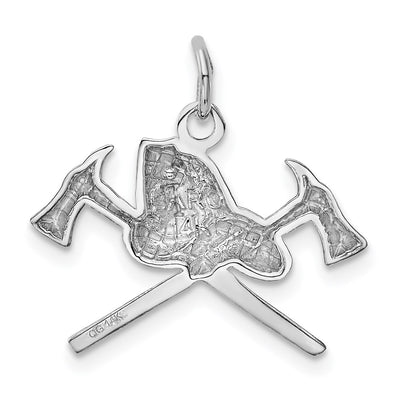 14K White Gold Fire Department Charm