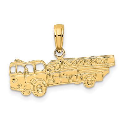 14K Fire Truck Charm, 9.3 x 24mm