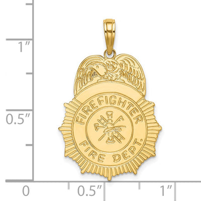 14K FIREFIGHTER FIRE DEPT. Badge Charm