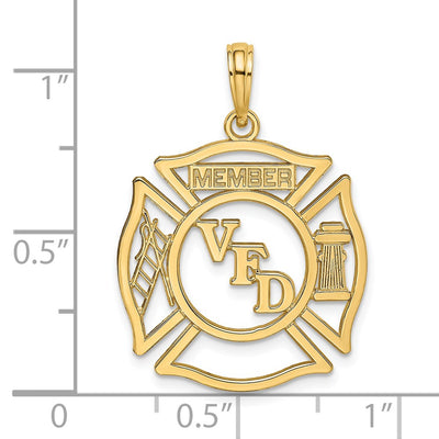 14K VFD Member Shield Charm